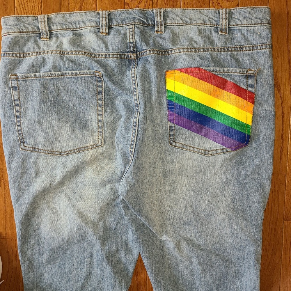 True Nation by‎ DXL Wild Pride Jeans Mens 44x30 Tapered Fit Distressed Denim NEW